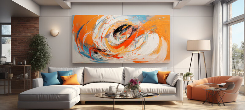 abstract modern oilpainting on canvas palette knife. Highly-textured, high quality details