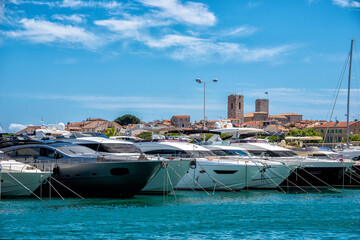 Fototapeta premium luxury yachts in a harbour in the Mediterranean Sea