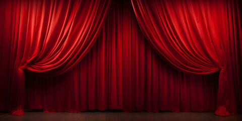 red stage curtains - obrazy, fototapety, plakaty