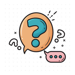 Question Bubbles Line Icon, Ask Help Sign, Faq Questionnaire Symbol Line Style Question Bubbles Icon. Line Art Concept Vector Illustration.