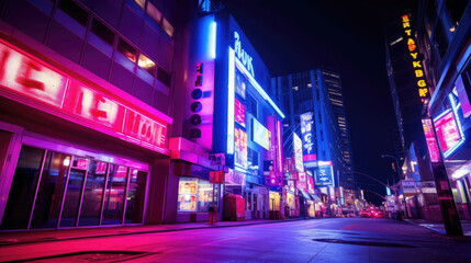 Fototapeta na wymiar China cyberpunk city night color neon street