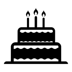Birthday cake, vector art, isolated on white background, vector illustration.