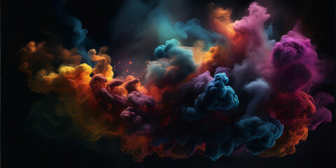 Fototapeta na wymiar Colorful smoke background with space for text