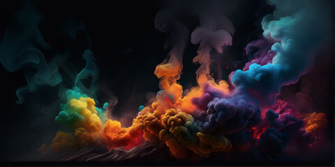 Fototapeta premium Colorful smoke background with space for text