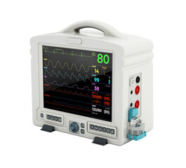 Fototapeta premium Patient monitor isolated on transparent background. 3D illustration