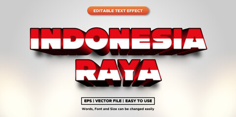 Indonesia Raya text effect is editable, in red and white