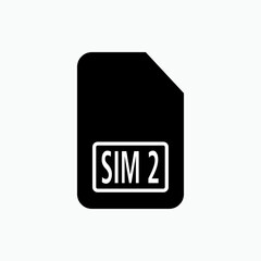 Sim Card Icon. Chip Symbol  - Vector.