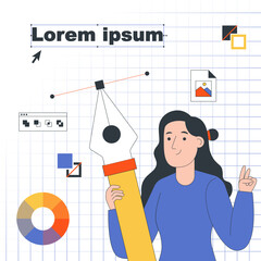 Illustration graphic designer girl