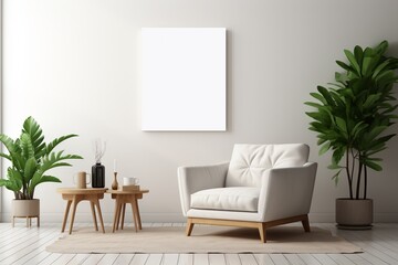 Minimalist Interior Canvas Mockup Created with Generative AI