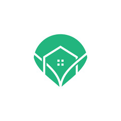 Green house logo design with modern unique concept