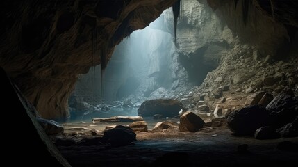 Picture from the cave. Generative AI - obrazy, fototapety, plakaty