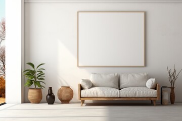 Minimalist Interior Canvas Mockup Created with Generative AI