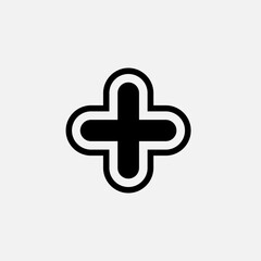 Obraz premium Add Icon. Plus, Positive. Ambulance, Medical Logo. Increase Sign and Symbol for Design, Presentation, Website or Apps Elements - Vector. 