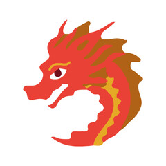 dragon head in a simple flat style. Chinese mythical creature - a symbol of the new year.