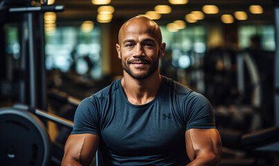 Fitness Coach: Happy Portrait of Personal Trainer in Gym