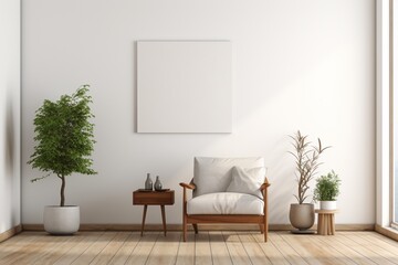 Minimalist Interior Canvas Mockup Created with Generative AI