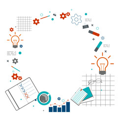 Science, stationary or back to school concept vector frame.
