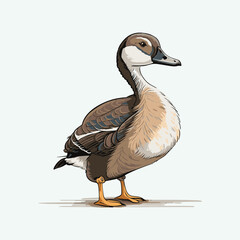 vector cute goose cartoon style