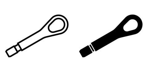 ofvs417 OutlineFilledVectorSign ofvs - towing eye vector icon . tow hook sign . towing car . isolated transparent . black outline and filled version . AI 10 / EPS 10 / PNG . g11757