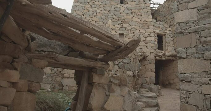 Old houses built in stones in heritage village  Al Olayan  Saudi Arabia