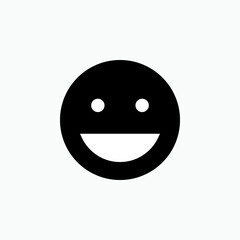 Smile Emoticon. Happy Symbol - Vector Logo Template.