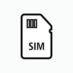 Sim Card Icon. Chip Symbol  - Vector.