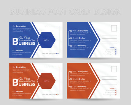 Modern Business post card design, vector template layout, Business banner design and corporate flyer design
