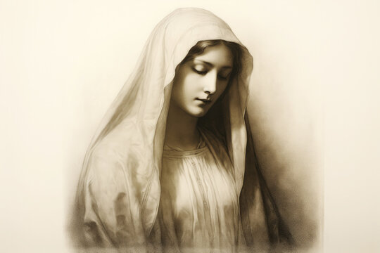 Young woman under the veil toned image