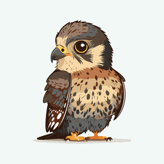 vector cute falcon cartoon style
