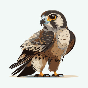 vector cute falcon cartoon style