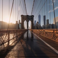 Brooklyn Bridge, NEW York. AI Generative