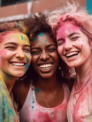 Fototapeta premium Empowering Women: Celebrating Feminism with Diverse Women - inclusive community, women's empowerment, equality advocacy, diverse sisterhood, women's strength, uplifting spirit, embracing empowerment