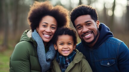 A happy African-American family. Generative AI