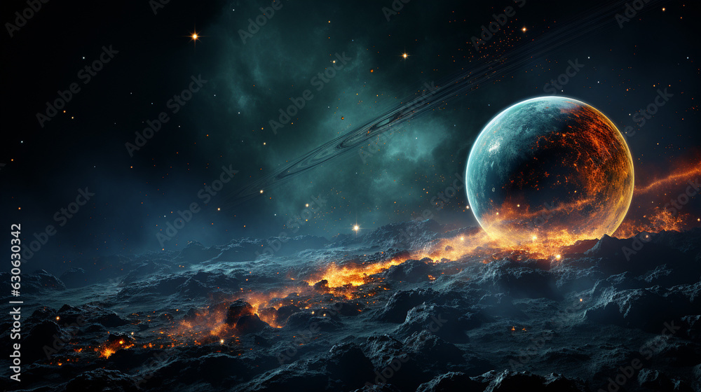 Poster exploring space. generative ai