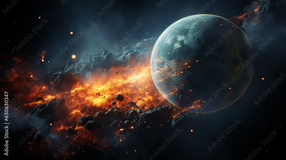 Poster exploring space. generative ai