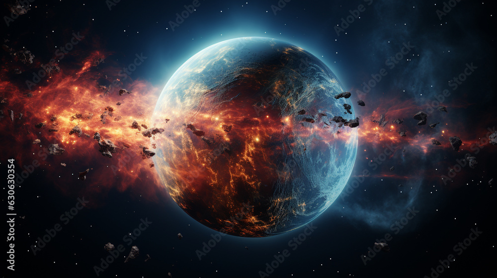 Wall mural exploring space. generative ai
