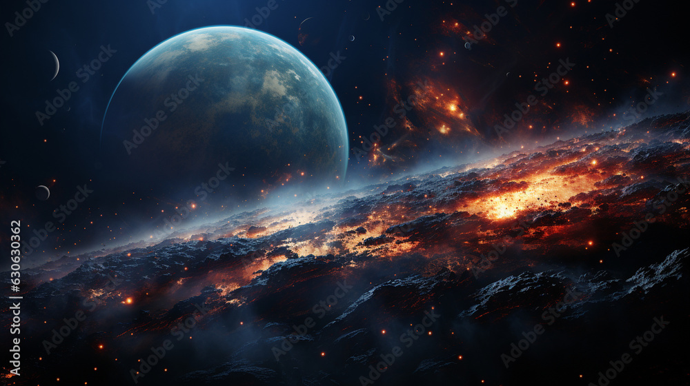 Wall mural exploring space. generative ai
