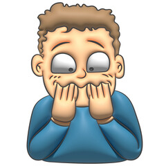 Oops cartoon man gesture
