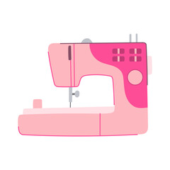 old sew machine cartoon. factory tailor, clothes stitch, ing equipment old sew machine sign. isolated symbol vector illustration