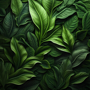 Intricate Botanical Focus: Detailed Close-Up of Green Plants in High Quality
