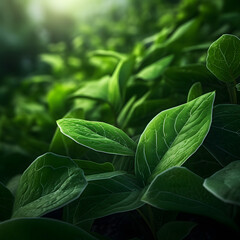 Luxurious Greens: High-Quality Close-Up of Verdant Plant Life
