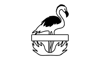 Flamingo Laser Cut Name Sign SVG