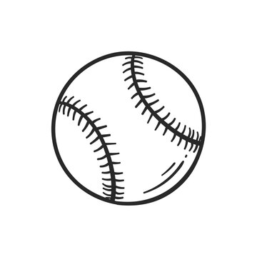 baseball ball hand drawn doodle style
