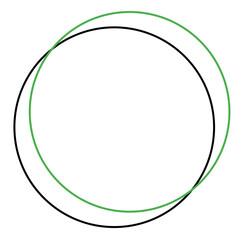 green and black double circle icon frame