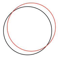 red and black double circle icon frame