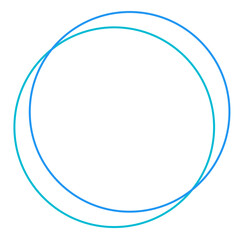 blue double circle icon frame