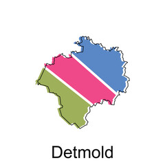 map of Detmold national borders, important cities, World map country vector illustration design template