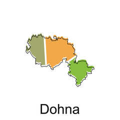 map of Dohna national borders, important cities, World map country vector illustration design template