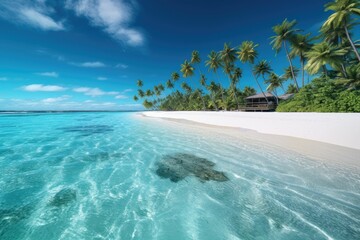 Fototapeta premium Tropical beach panorama view, summer landscape