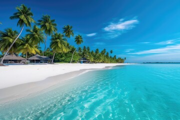 Naklejka premium Tropical beach panorama view, summer landscape